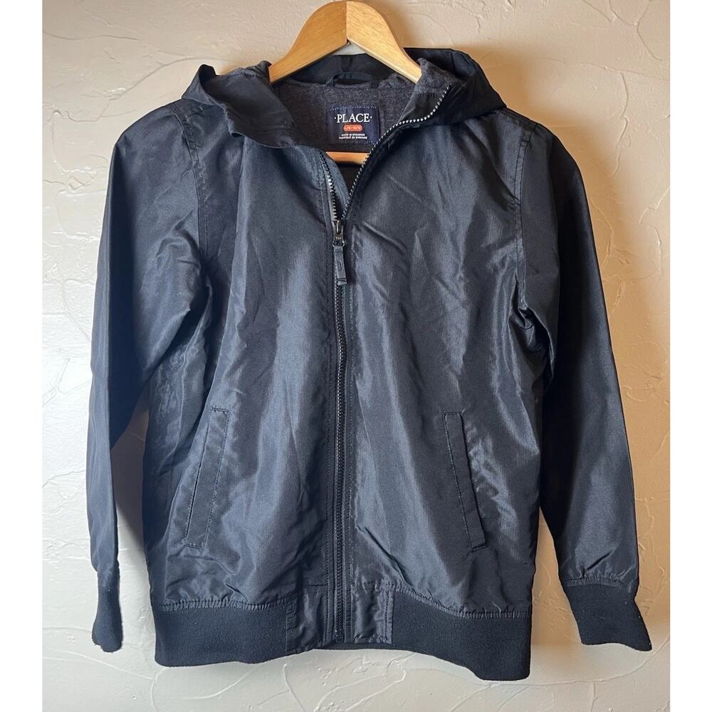 The Children’s Place Boy’s Windbreaker Bomber Jacket Hood Size Large 10-12 Kids